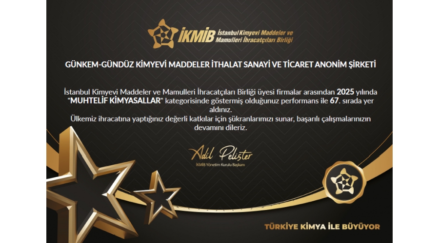 GÜNKEM-GÜNDÜZ KİMYEVİ MADDELER İTHALAT SANAYİ VE TİCARET ANONİM ŞİRKETİ